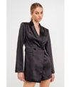 Endless Rose Satin Blazer Romper In Black