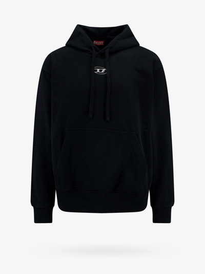Diesel Regular Fit Hooded Sweatshirt In Black