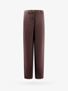 Giorgio Armani Wide-leg High-waisted Silk Trousers In Brown