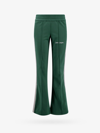 Palm Angels Flared Joggers With Contrasting Side Band In Green