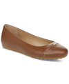 Giani Bernini Women's Agnness Memory Foam Cap Toe Ballet Flats, Created For Macy's In Saddle Brown