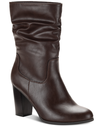 Style & Co Saraa Slouch Mid-shaft Boots, Created For Macy's In Chocolate