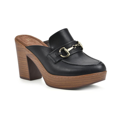 White Mountain Women's Canto Heeled Clogs In Black