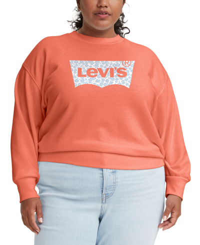 Levi's Plus Size Printed Logo Graphic Sweatshirt In Riley Floral Terracotta