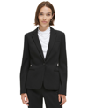 Calvin Klein Womens Collar Rayon One-button Blazer In Black