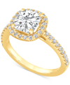 BADGLEY MISCHKA CERTIFIED LAB GROWN DIAMOND HALO ENGAGEMENT RING (2-1/2 CT. T.W.) IN 14K GOLD