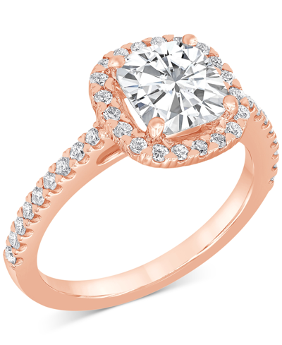 Badgley Mischka Certified Lab Grown Diamond Halo Engagement Ring (2-1/2 Ct. T.w.) In 14k Gold In Rose Gold