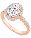 BADGLEY MISCHKA CERTIFIED LAB GROWN DIAMOND HALO ENGAGEMENT RING (2-1/2 CT. T.W.) IN 14K GOLD