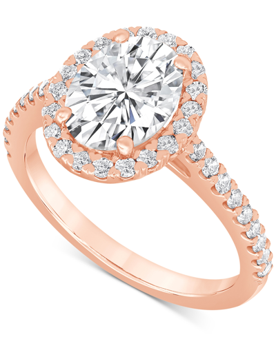 Badgley Mischka Certified Lab Grown Diamond Halo Engagement Ring (2-1/2 Ct. T.w.) In 14k Gold In Rose Gold