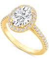 BADGLEY MISCHKA CERTIFIED LAB GROWN DIAMOND HALO ENGAGEMENT RING (2-1/2 CT. T.W.) IN 14K GOLD