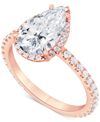 BADGLEY MISCHKA CERTIFIED LAB GROWN DIAMOND PEAR-CUT HALO ENGAGEMENT RING (2-1/2 CT. T.W.) IN 14K GOLD