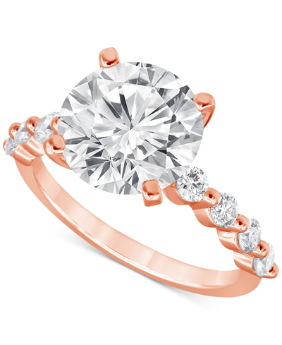 Badgley Mischka Certified Lab Grown Diamond Engagement Ring (3-1/2 Ct. T.w.) In 14k Gold In Rose Gold