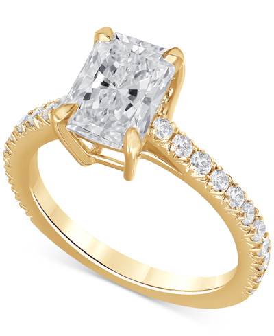 Badgley Mischka Certified Lab-grown Diamond Radiant-cut Engagement Ring (2-1/2 Ct. T.w.) In 14k Gold In Yellow Gold