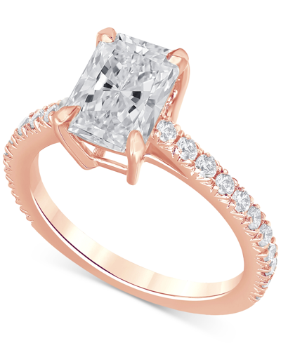Badgley Mischka Certified Lab-grown Diamond Radiant-cut Engagement Ring (2-1/2 Ct. T.w.) In 14k Gold In Rose Gold