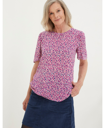 Fatface Lyndy Textured Animal Blouse In Pink