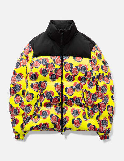 Moncler Antares Two Harts Nylon Down Jacket In Yellow