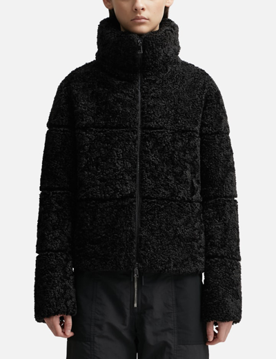 Moncler Segura Faux Fur-lined Down Jacket In Black