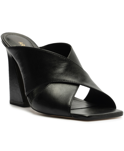 Arezzo Women's Ava High Geometric Heel Slide Sandals In Black
