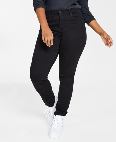 Levi's Trendy Plus Size 311 Shaping Skinny Jeans In Bloom Black