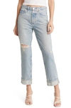 Ag Alexxis High Waist Ankle Straight Leg Jeans In 21 Years Road Trip Destructed