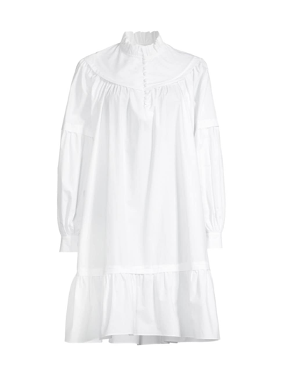 Harshman Women's Fiona Cotton Poplin Minidress In White Poplin