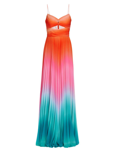 Amur Women's Ombré Chiffon Pleated Gown In Ombre Sunset