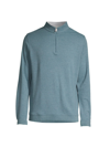 Peter Millar Men's Crown Comfort Quarter-zip Sweater In Reservoir