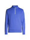 Peter Millar Crafted Stealth Quarter Zip Performance Pullover In Sapphire