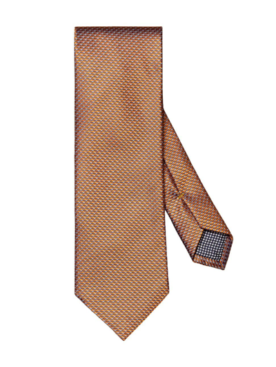 Eton Men's Geometric Silk Tie In Orange