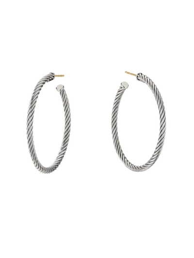 David Yurman Women's Cable Sterling Silver Hoop Earrings