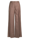 ROSSO35 WOMEN'S PRINCE OF WALES WIDE-LEG TROUSERS