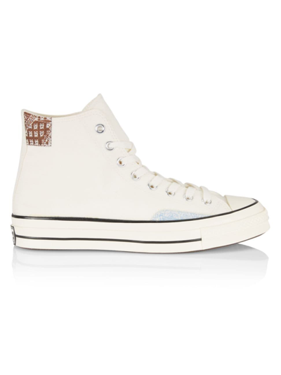 Converse Men's Unisex Chuck 70 Patch High-top Sneakers In Egret Light Blue Owl