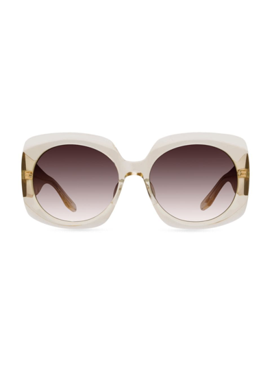 Barton Perreira X Sarah Hoover Delia Champagne Acetate Square Sunglasses