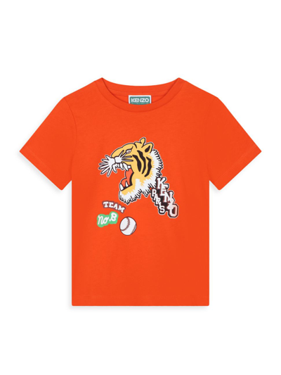 Kenzo Little Boy's & Boy's Tiger Graphic T-shirt In Peach