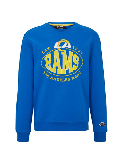 Hugo Boss Boss X Nfl Cotton-blend Sweatshirt With Collaborative Branding In Rams