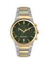 Ferragamo Sapphire Chronograph Bracelet Watch, 41mm In Green/two-tone