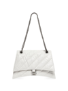 Balenciaga Women's Crush Medium Chain Bag Quilted In Optic White