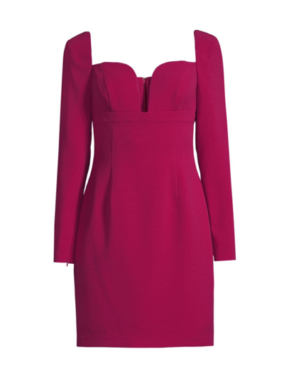 Liv Foster Women's Long-sleeve Crepe Cocktail Minidress In Rich Magenta