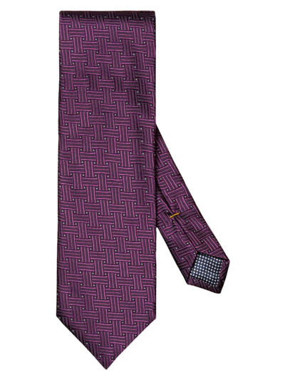 Eton Men's Pin-dot Silk Tie In Purple