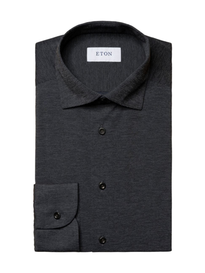 Eton Men's Slim-fit Melange Four-way Stretch Shirt In Blue