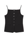 Staud Una Sleeveless Button Down Top In Black