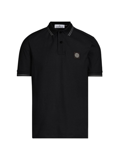Stone Island Men's Core Classic Polo Shirt In Black