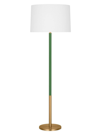 Chapman & Myers Monroe Floor Lamp In Burnished Brass Green