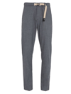 White Sand Men's Belted Mid-rise Pants In Mid Grey