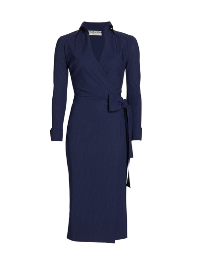 Chiara Boni La Petite Robe Women's Kamala Matte Jersey Wrap Dress In Blue Notte