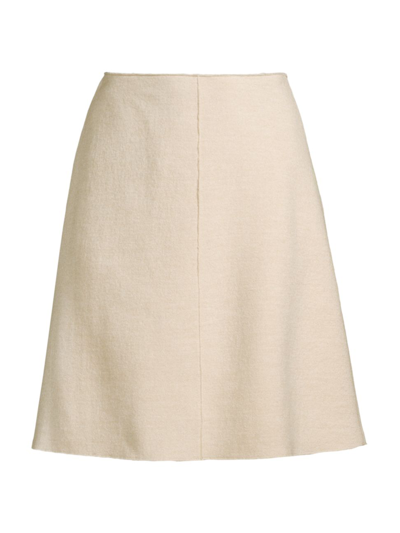 Rosso35 Women's Wool-blend Knee-length Skirt In Vanilla