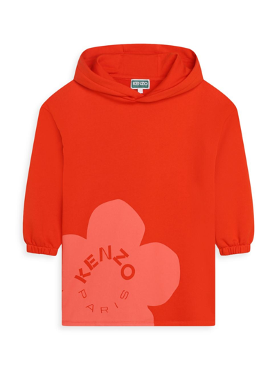 Kenzo Little Girl's & Girl's Flower Hoodie Dress In Peach