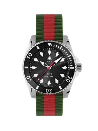 Gucci Dive Watch In Red   / Black / Green