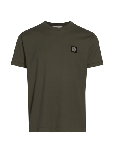 Stone Island Men's Logo Cotton T-shirt In Olive