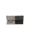 Whiting & Davis Duet Two-tone Crystal Clutch Bag In Pewter Black